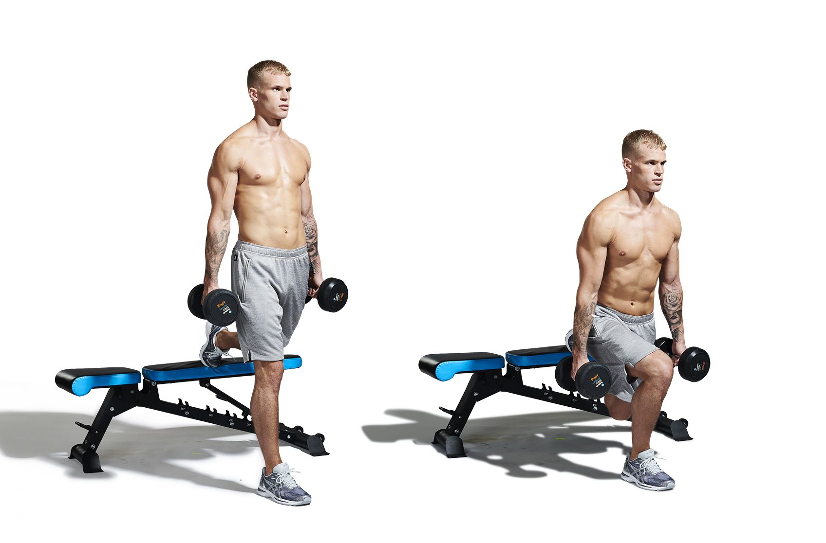 Dumbbell Squat To A Bench 