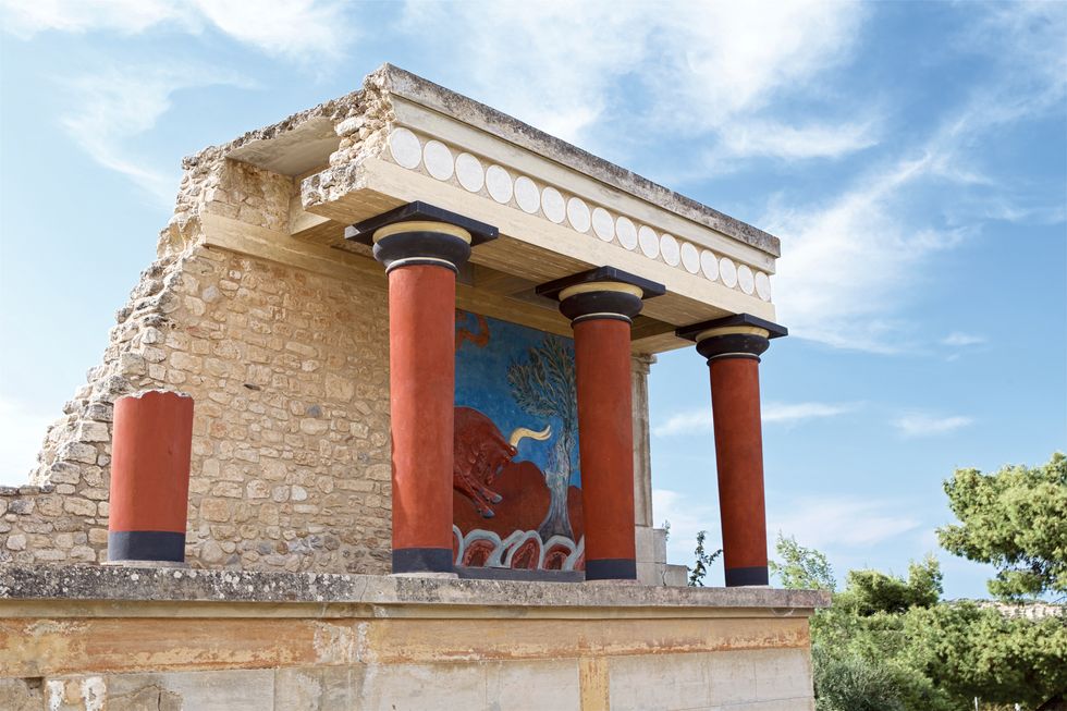 Bull Fresco in the North Entrance of Knossos Palace