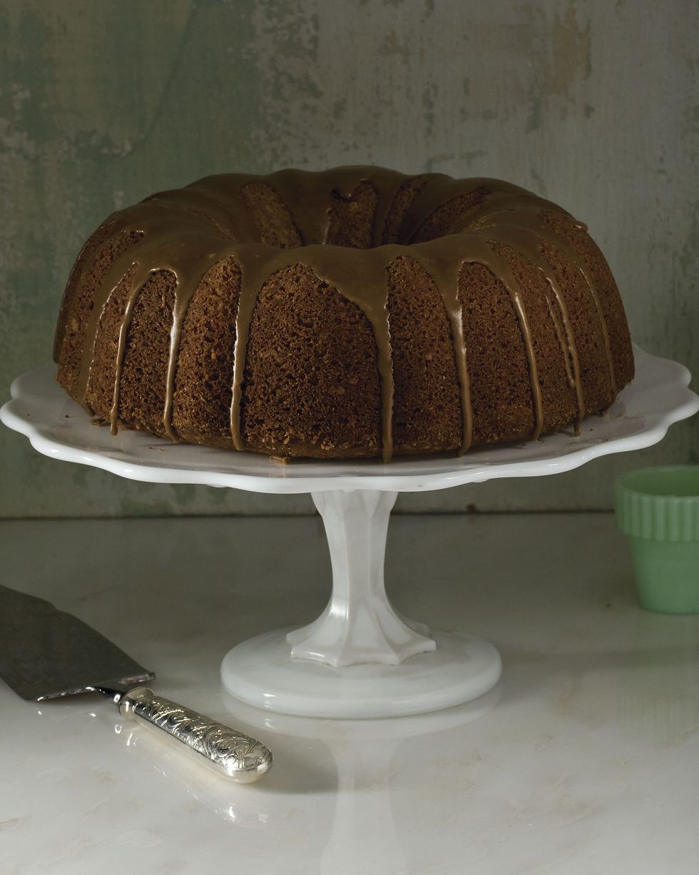 cardamom cake with coffee glaze