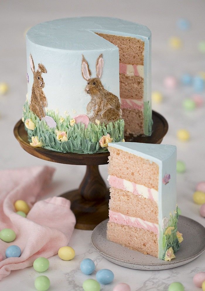 Bunny Ears Cake with Template - I Scream for Buttercream
