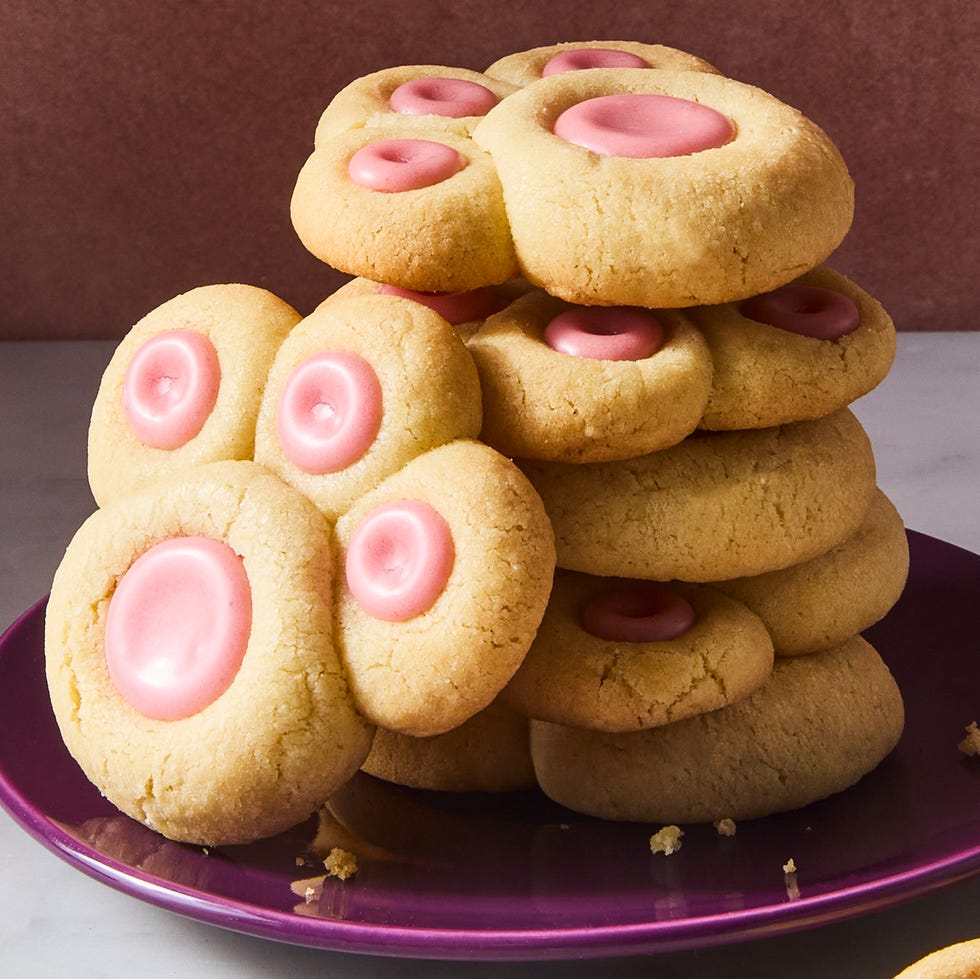 thumbprint cookies shaped like bunny paws