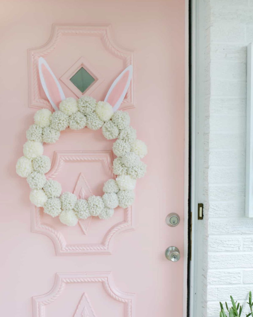Easter decorations like pompon wreaths