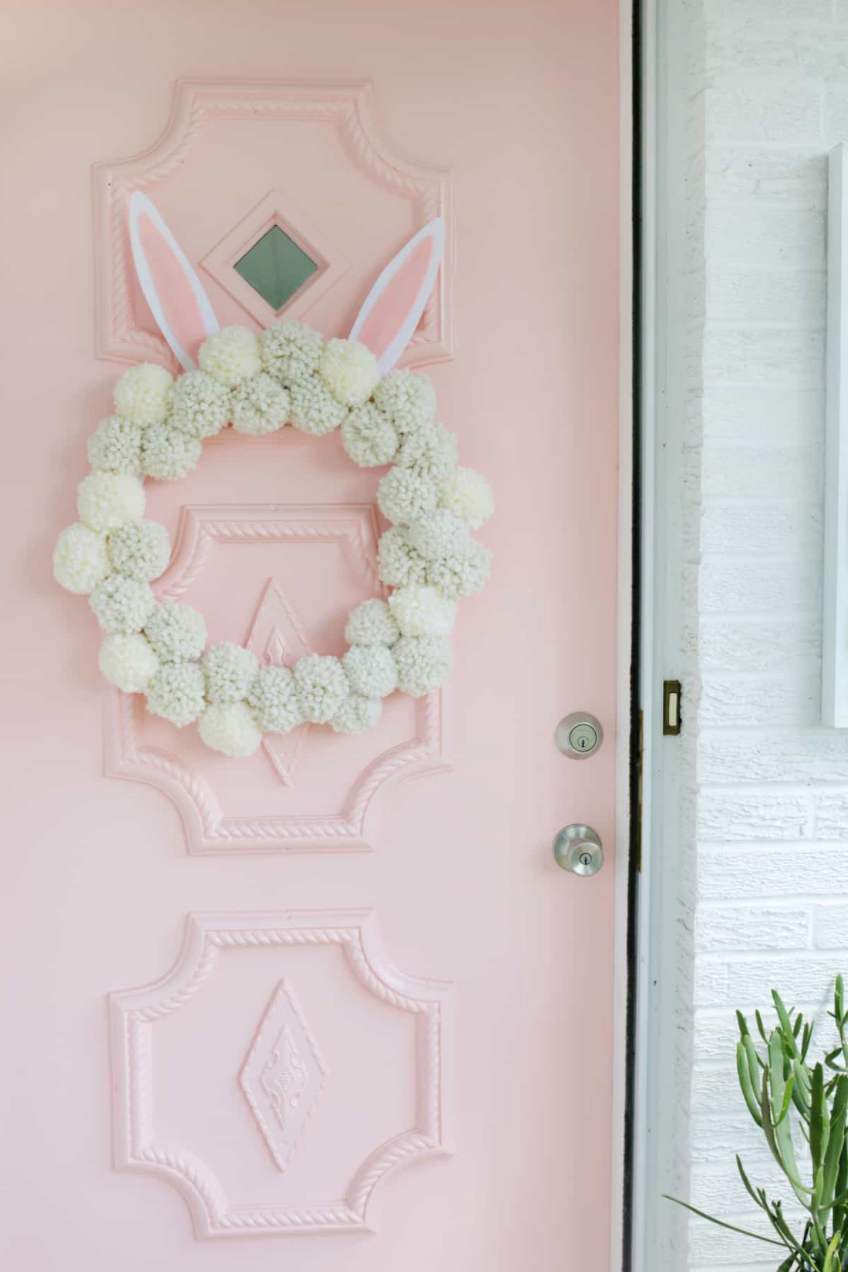 Easter decorations like pompon wreaths