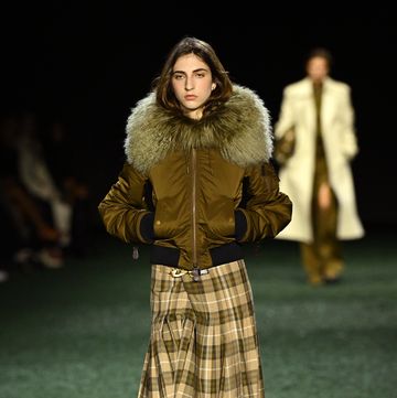 a model walks the runway at the burberry show during london fashion week february 2024