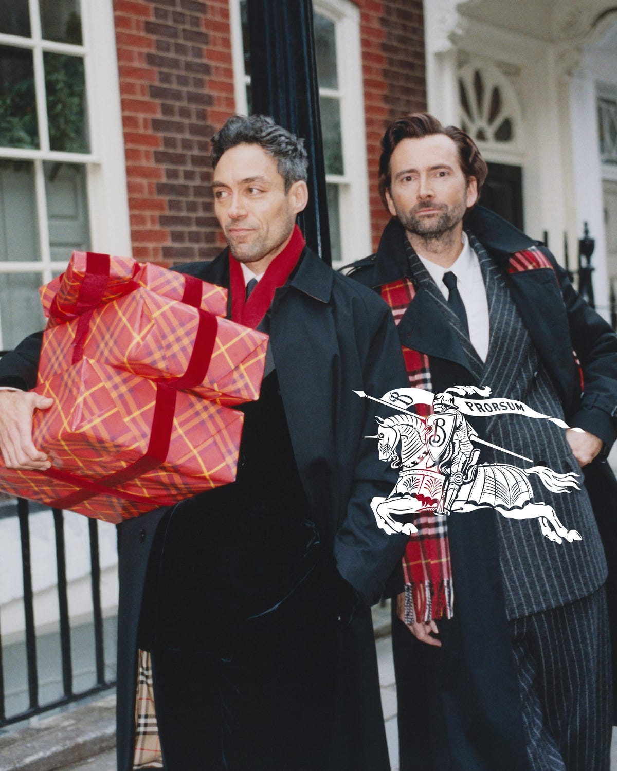 Burberry Brings ‘Rivals’ Stars Alex Hassell And David Tennant Together For An Epic Holiday Campaign