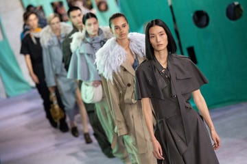 london, england september 16 models walk the runway at the burberry show during london fashion week september 2024 at on september 16, 2024 in london, england photo by jeff spicergetty images