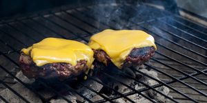 Burgers on Charcoal Grill