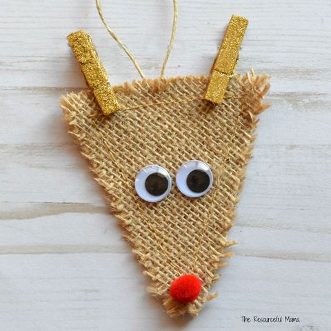 burlap reindeer ornaments