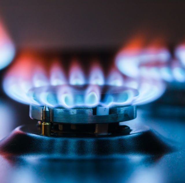 gas stove top burner fueled by methane gas