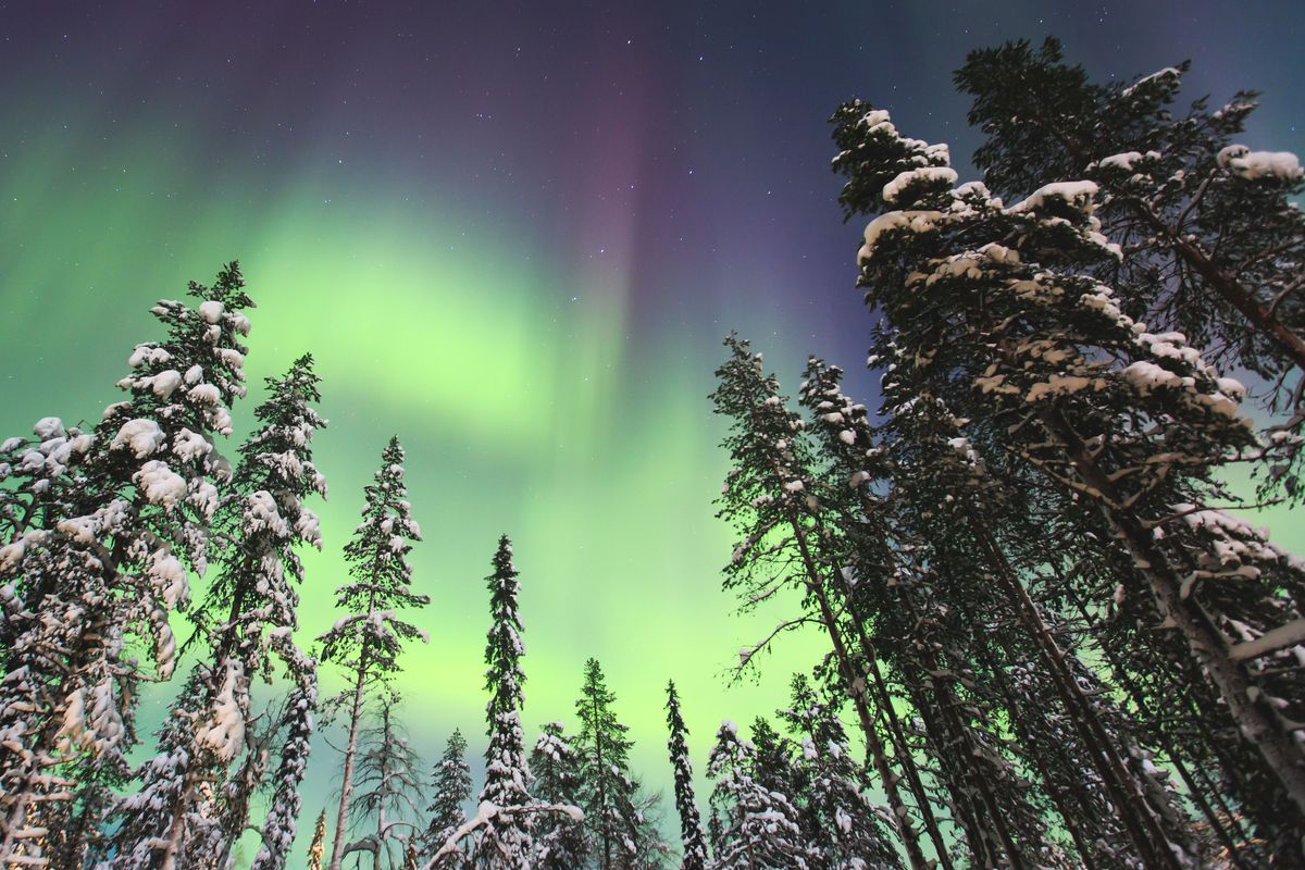 Het noorderlicht in Fins Lapland