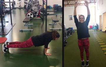 una mujer haciendo 30 burpees diarios