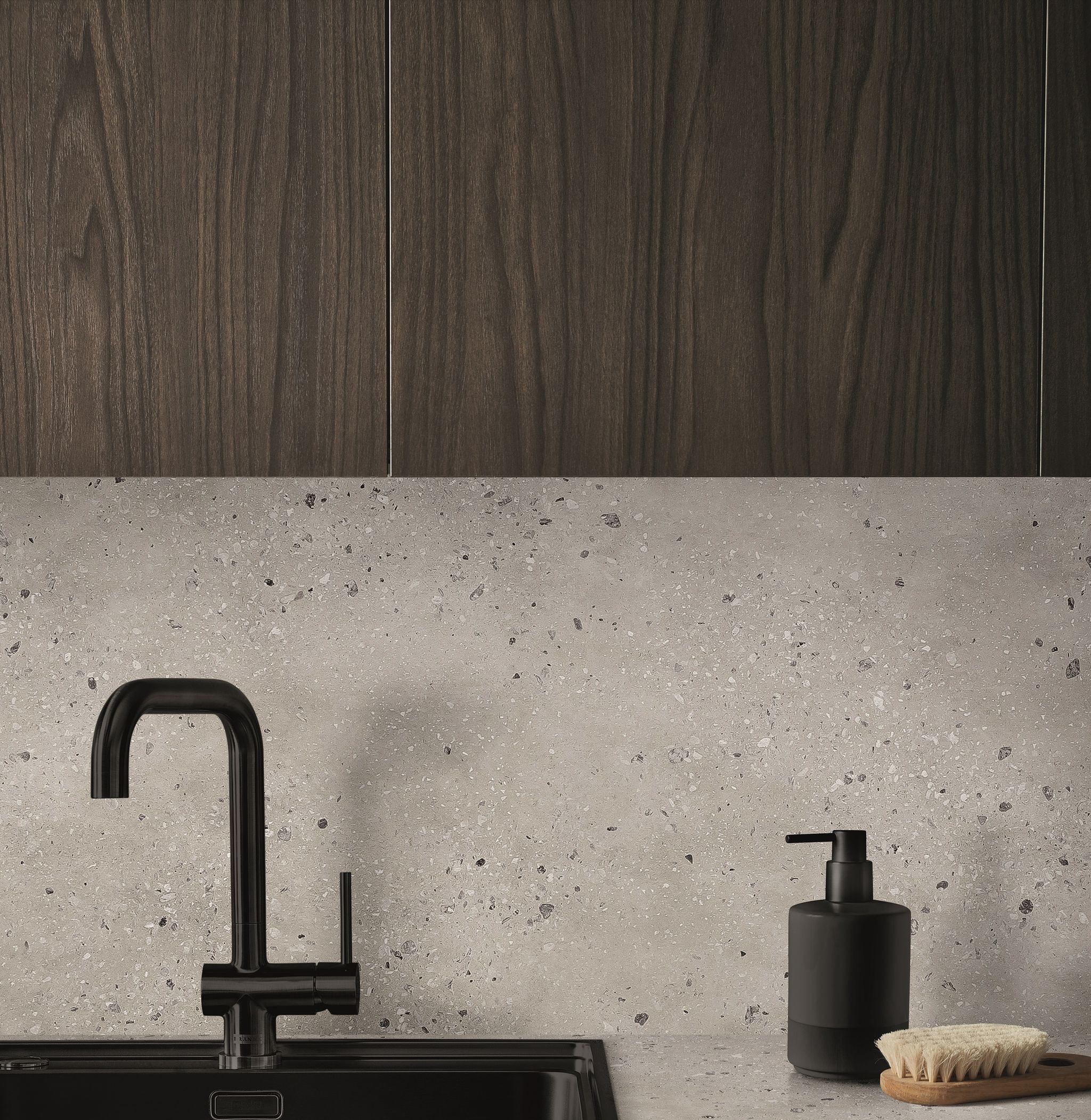 Large Granite Chopping Board Speckled Stone Worktop Saver Kitchen Top -  Black