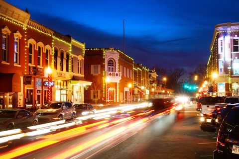 a busy evening in downtown bentonville