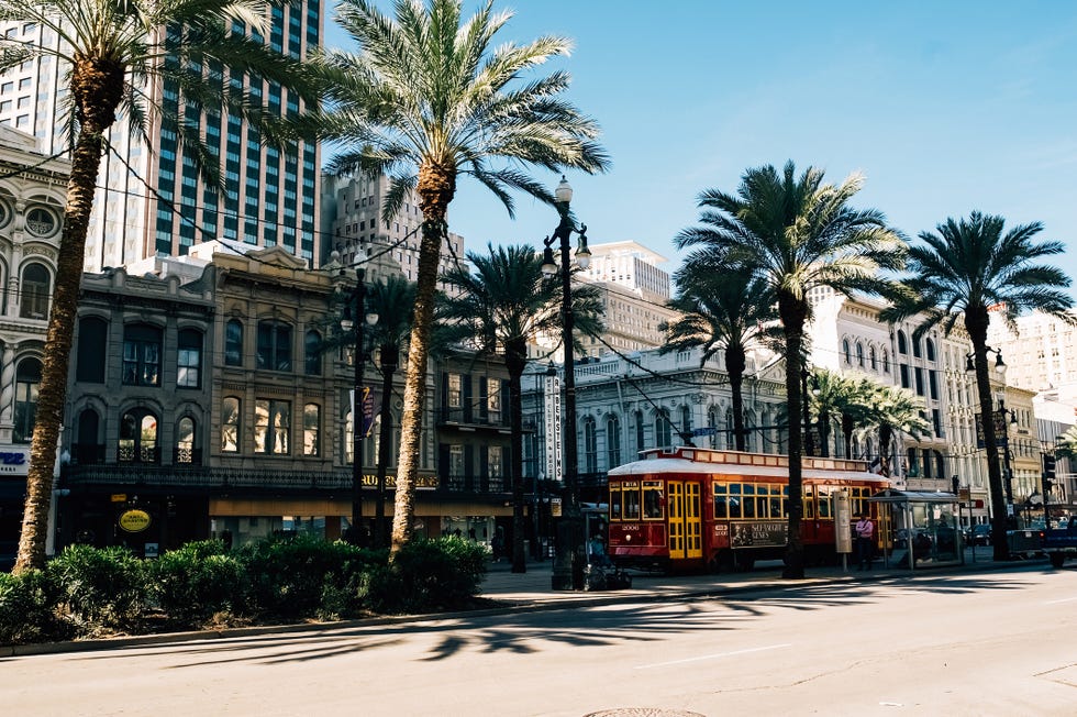 busy street life in downtown new orleans