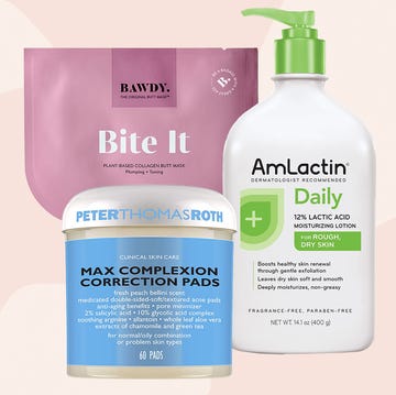 butt sheet mask, amlactin lotion, peter thomas roth complexion pads