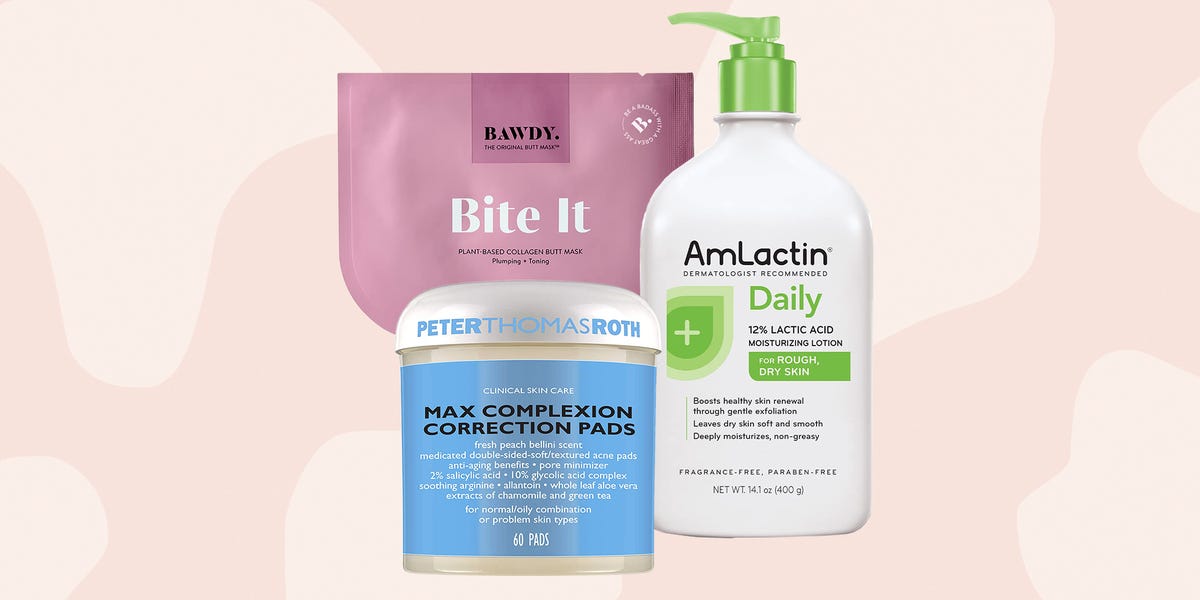 butt sheet mask, amlactin lotion, peter thomas roth complexion pads