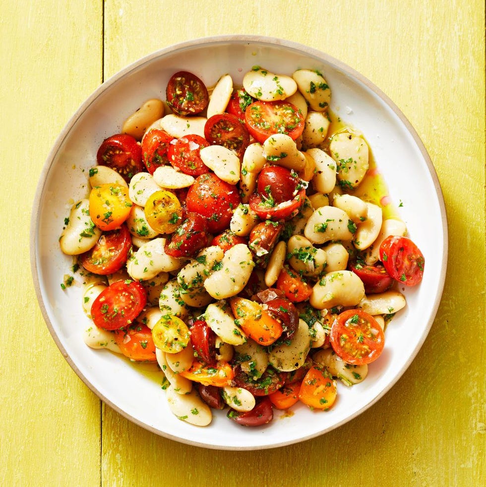 butter bean and tomato salad with herby vinaigrette