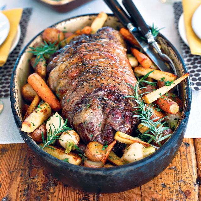 butterflied leg of lamb with root vegetables