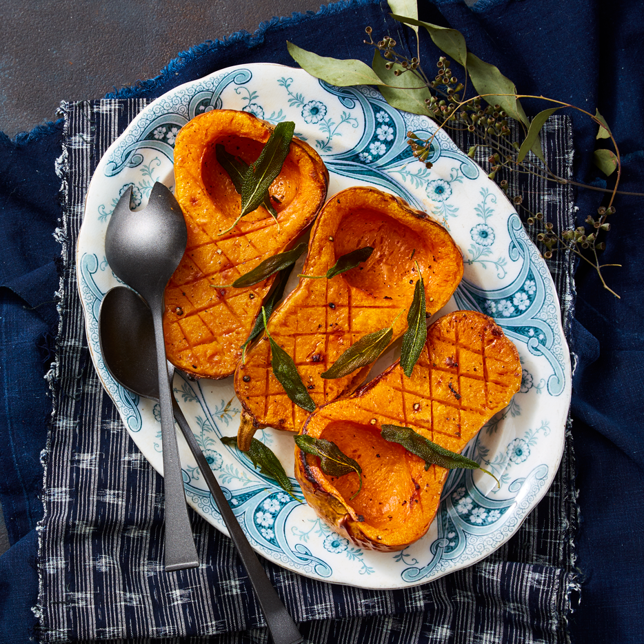 healthy thanksgiving sides roasted butternut squash with frizzled sage
