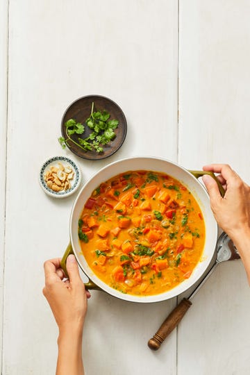 butternut squash curry in a pot