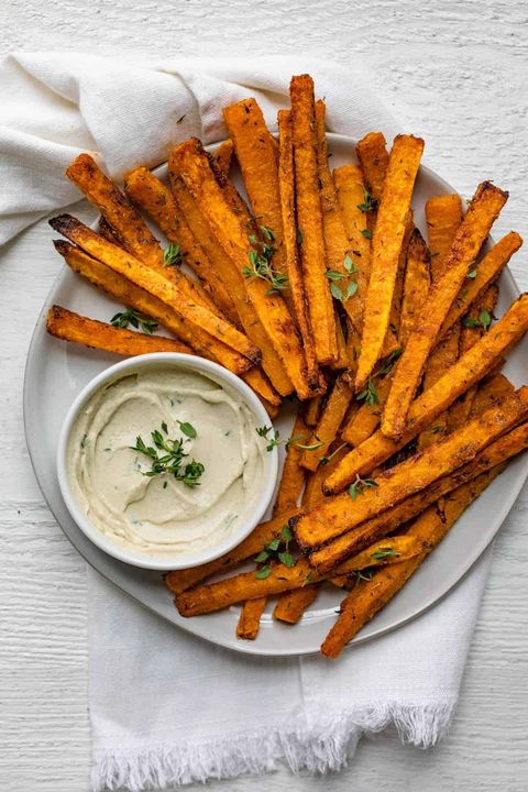 baked butternut squash fries with dip
