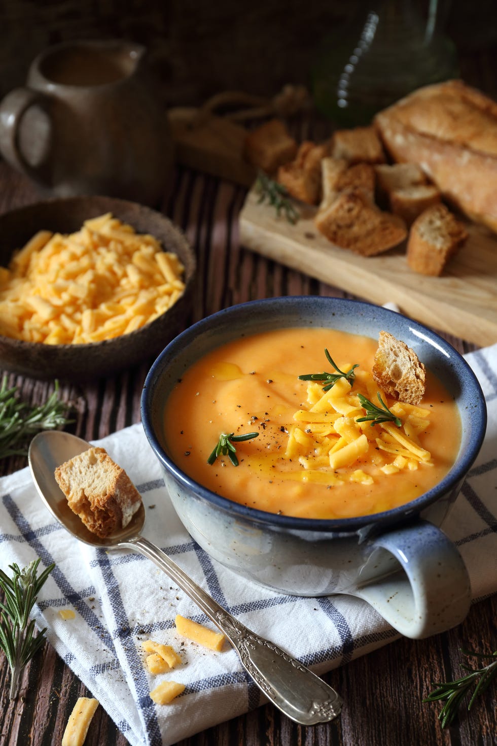 butternut squash soup cheesy toasts