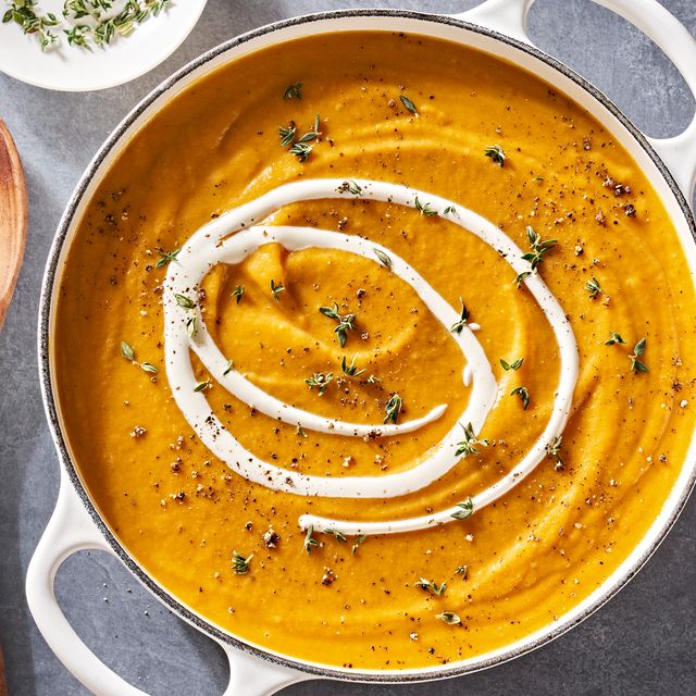 butternut squash soup with thyme and cream