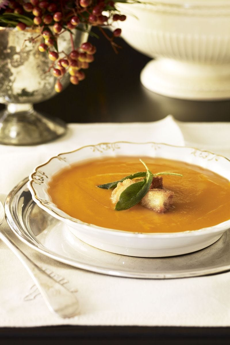 butternut squash soups - butternut squash soup with sage