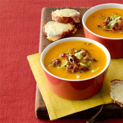 Butternut Squash Soup with Rosemary and Bacon