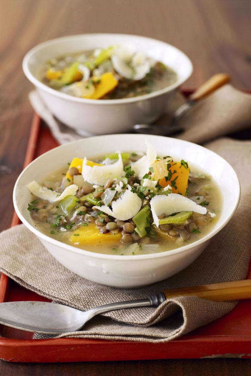 butternut squash soups - lentil stew with butternut squash