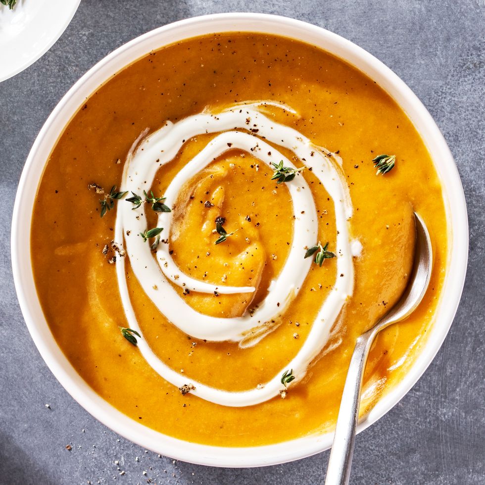 butternut squash soup with thyme and cream