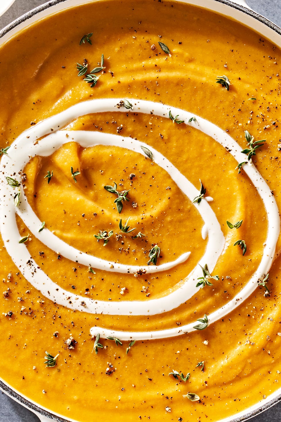 Butternut Squash Soup butternut squash soup with thyme and cream