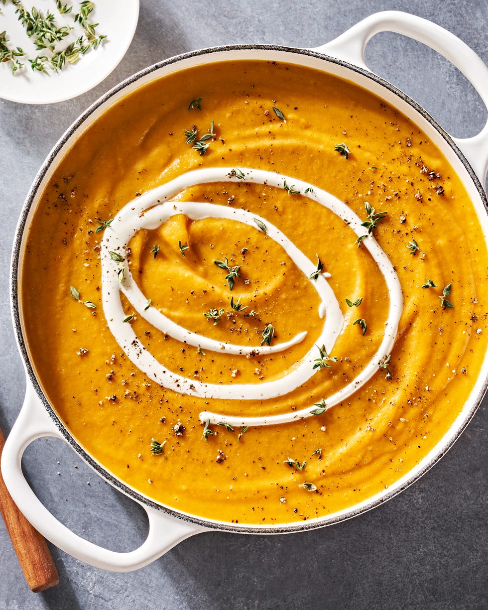 butternut squash soup with thyme and cream