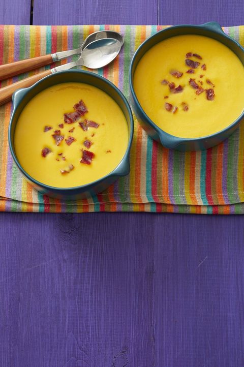 butternut squash soup with bacon
