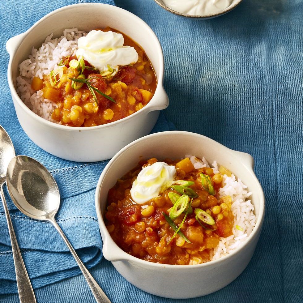 ide makan malam vegan yang mudah dimasak dengan slow cooker kari butternut squash stew
