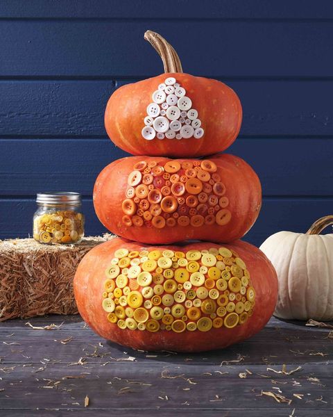 candy corn button pumpkin decorating ideas