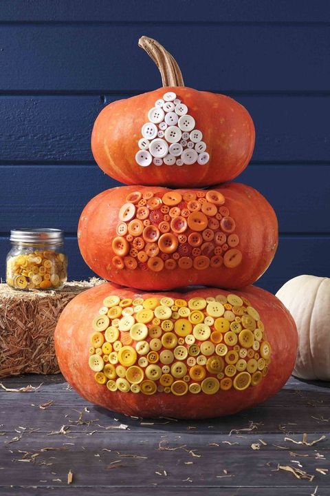 pumpkin decorating ideas  button candy corn pumpkins
