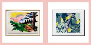 Modern art, Painting, Art, Visual arts, Watercolor paint, Picture frame, Tree, Illustration, Printmaking, Photographic paper, 