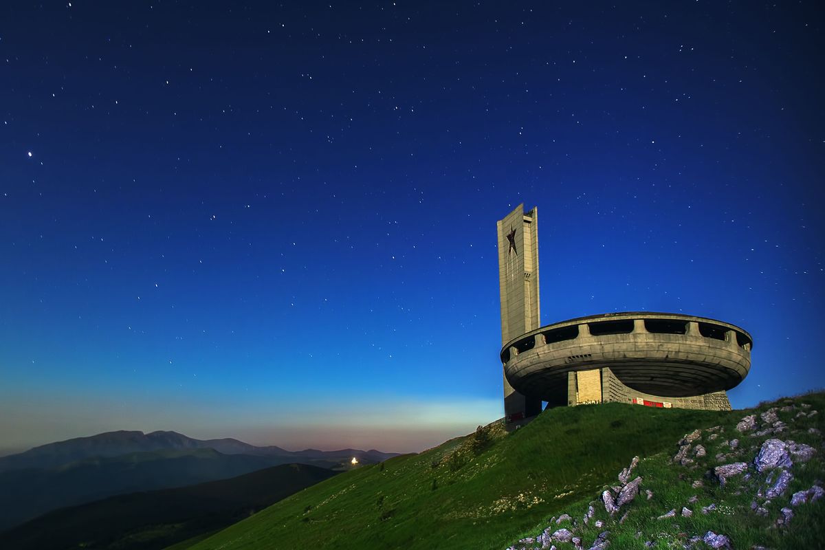 Buzludzha hovers on a historical peak in the Balkan Mountains of Bulgaria
