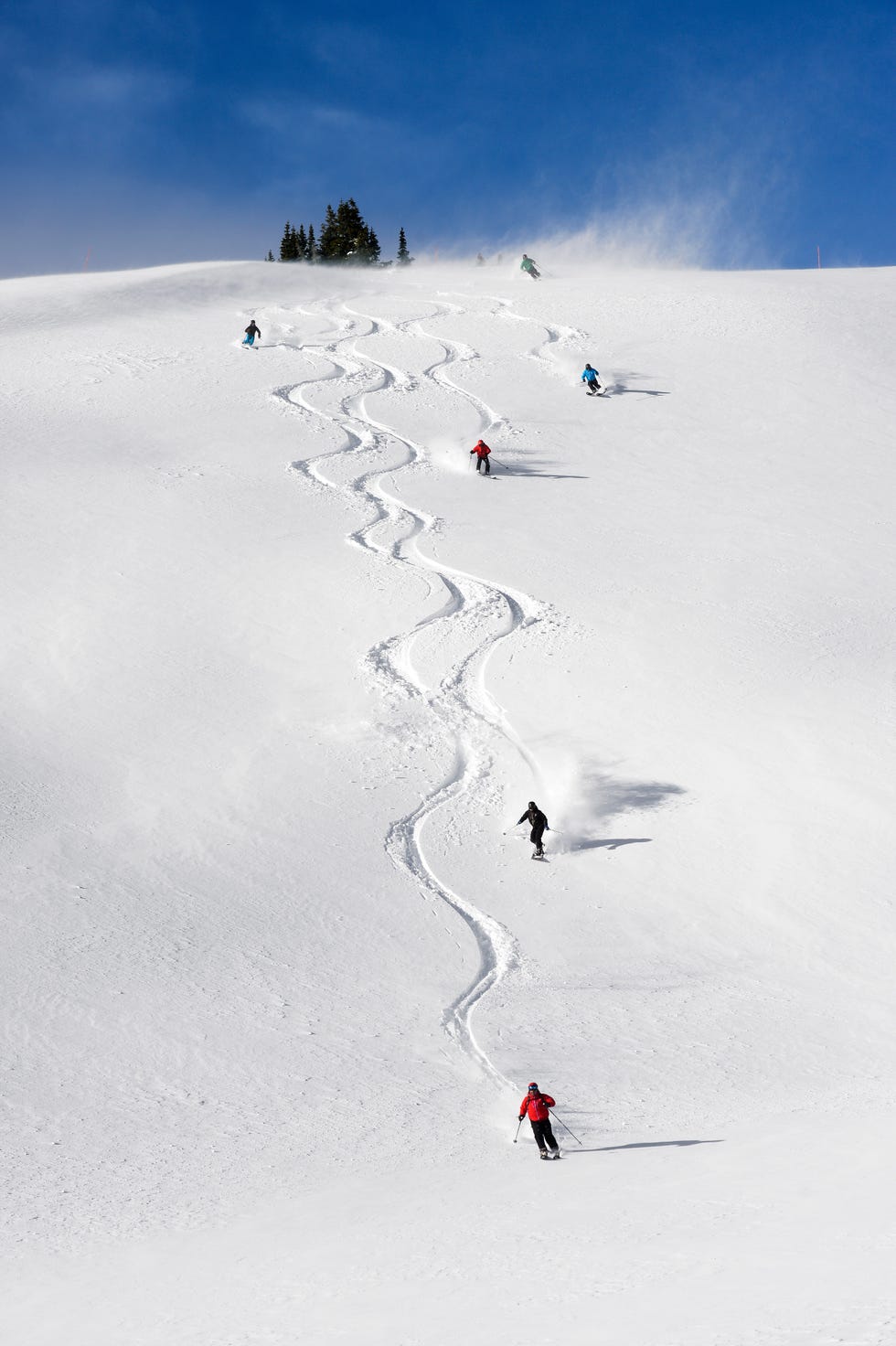 skiers on mountain