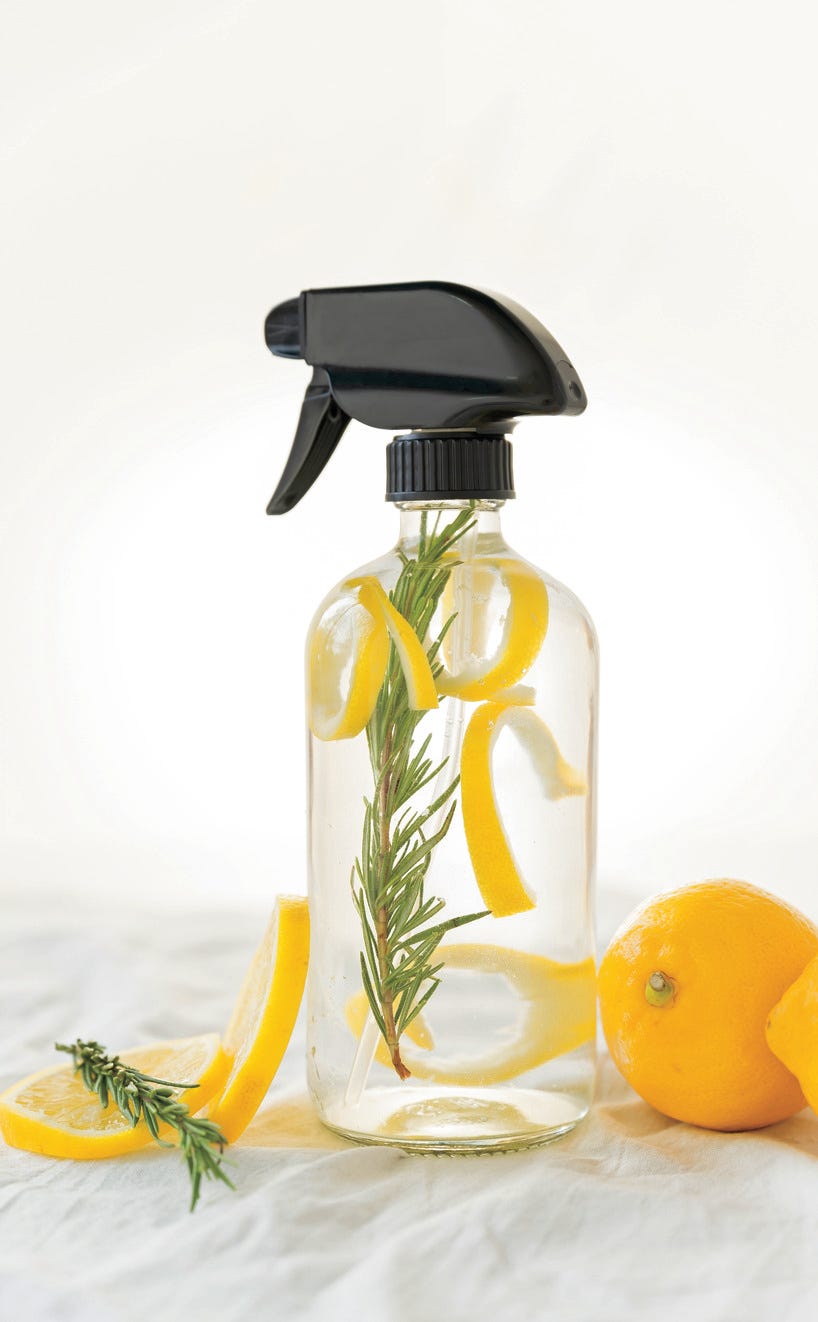 homemade all purpose cleaner with lemon and rosemary