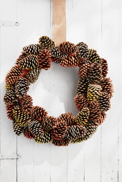 pine cone wreath decoration