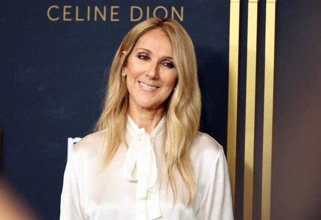 celine dion smiling and tilting her head to the left