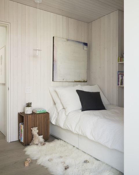 kids bedroom, white bed linen