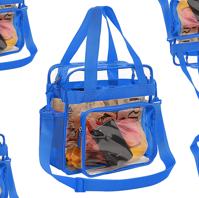 2 Packs Large Clear Bag, Transparent PVC Tote Bag with Zipper