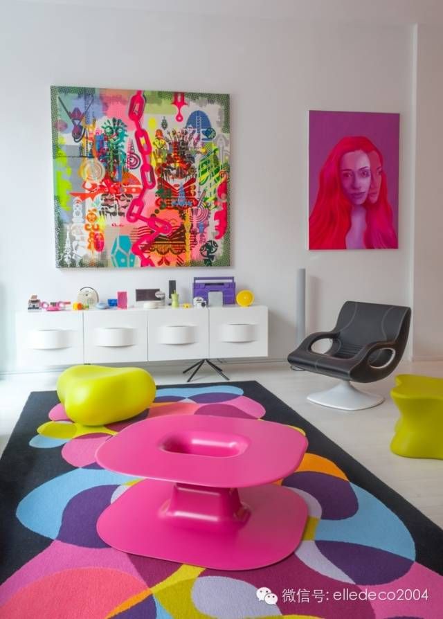 Pink, Room, Interior design, Design, Table, Art, Visual arts, Magenta, Modern art, Graphic design, 