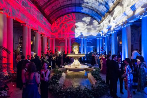 Blue, Red, Lighting, Light, Function hall, Event, Architecture, Design, Interior design, Party, 