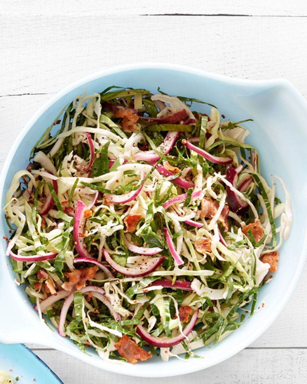 tangy collard and cabbage slaw