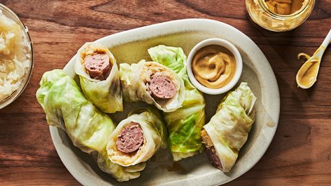 preview for These Beer-Braised Cabbage Wrap Brats Come Together In No Time