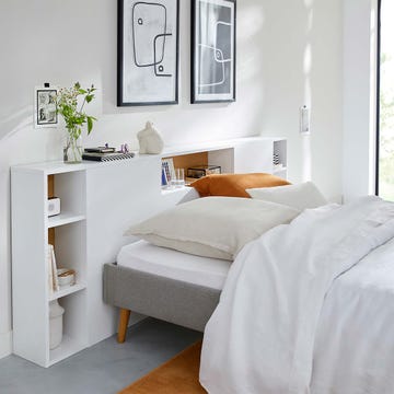cabecero de cama xl con organización biface